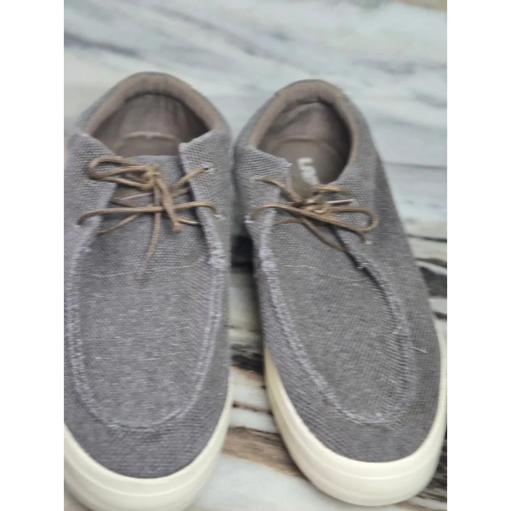 Lamo Women Charcoal Gray Canvas Boat Shoes Loafers Size 13‎